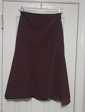 Classic A-Line Midi Skirt in Deep Burgundy
